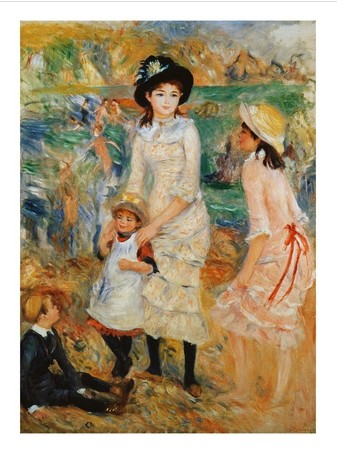 Children on the Seashore, Guernsey - Pierre-Auguste Renoir painting on canvas